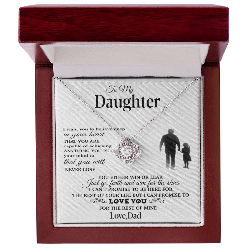 To My Daughter Necklace, Gift for Daughter from Dad, Father Daughter Necklace 30_11_White