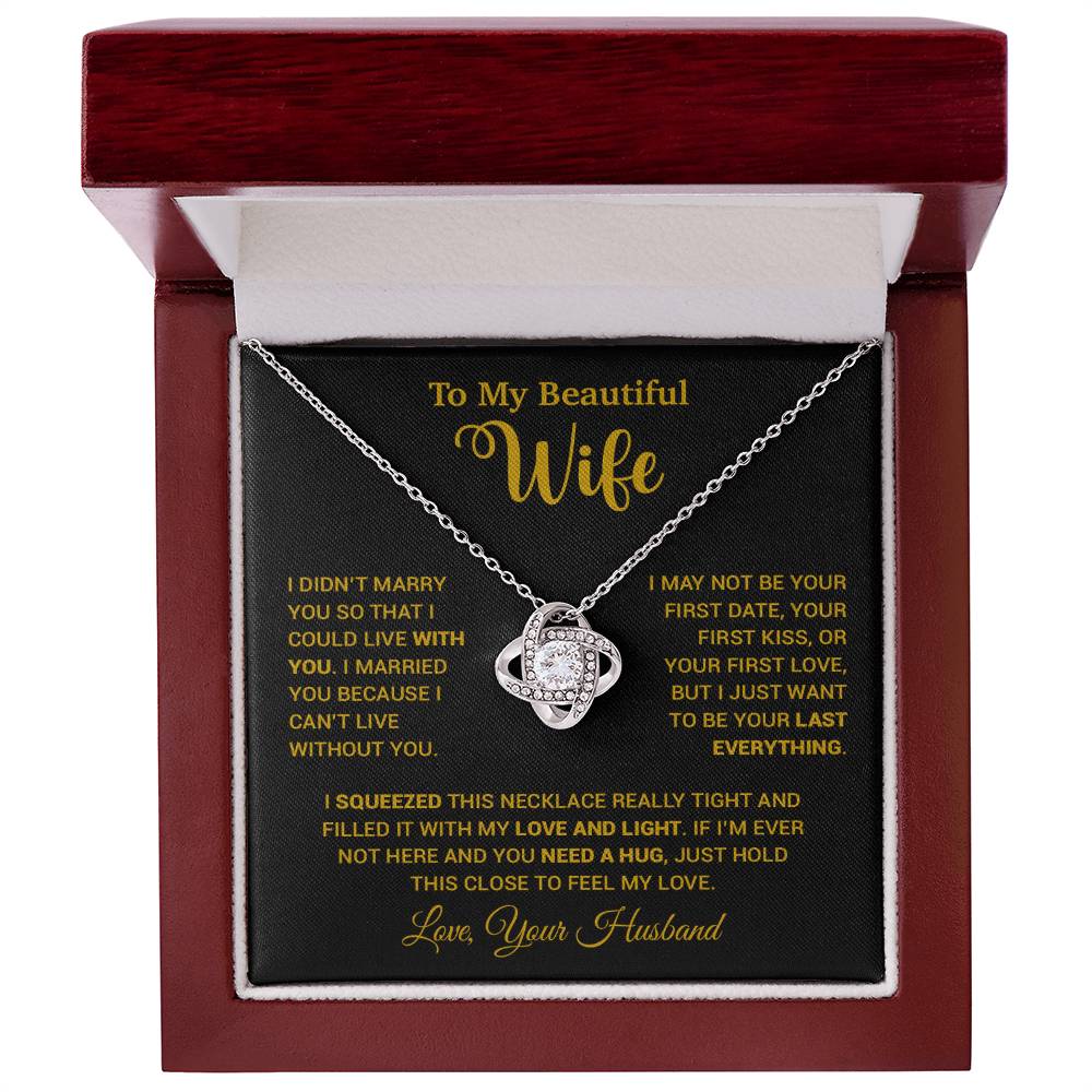 To My Wife Necklace, Wife Gift From Husband, Wife Husband Necklace, Christmas Gift 25_9_Gold