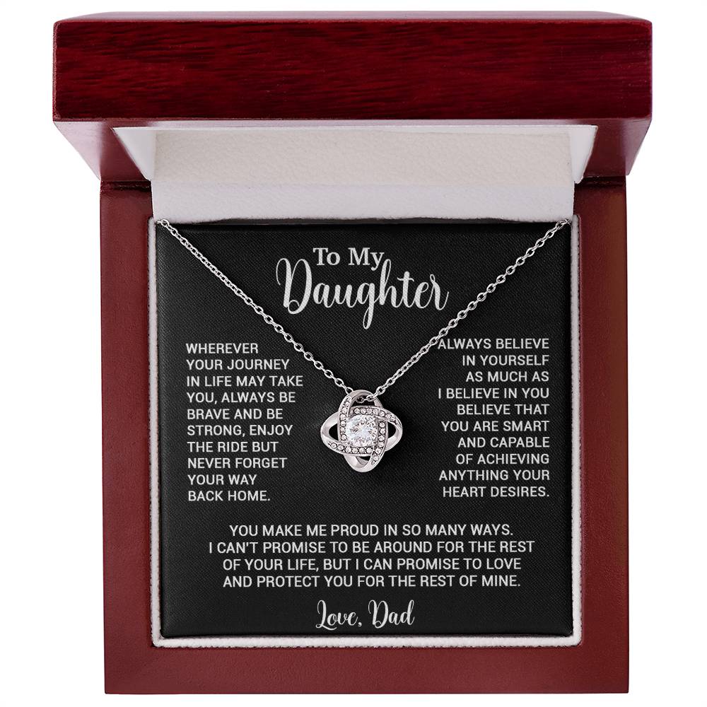To My Daughter Necklace, Gift for Daughter from Dad, Father Daughter Necklace 3_6_Black