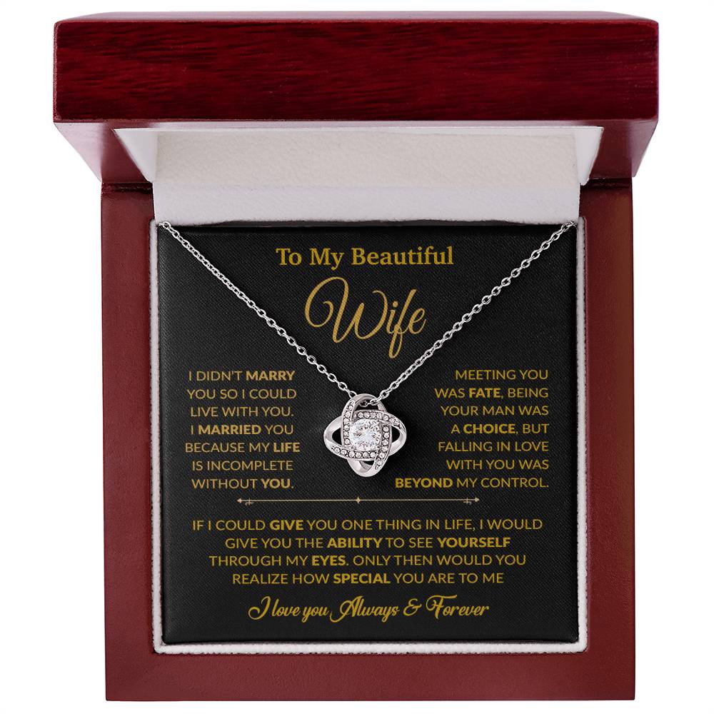 To My Wife Necklace, Gift For Wife, Anniversary Gift For Wife, Necklace For Wife 16_6_Gold