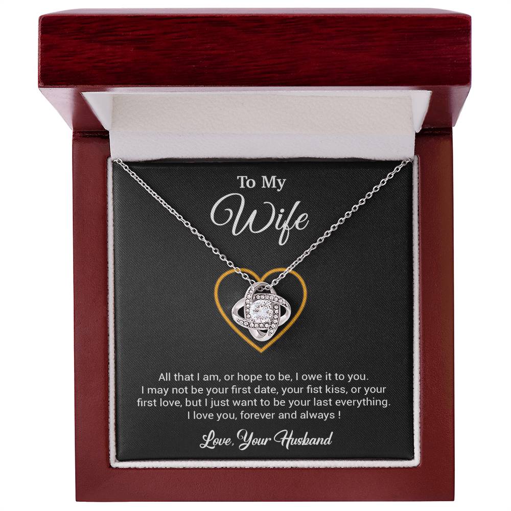 To My Wife Necklace, Gift For Wife, Anniversary Gift For Wife, Necklace For Wife 24_3_Black