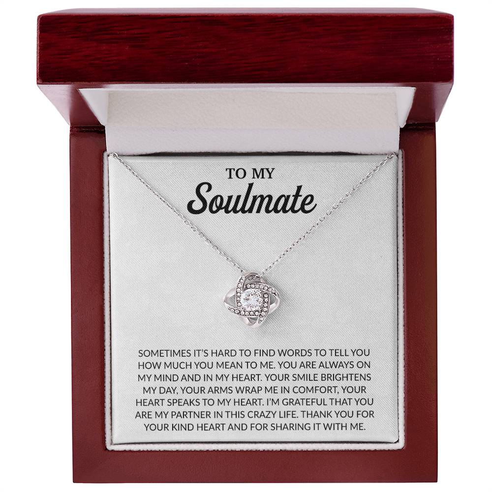 To My Soulmate Necklace, Anniversary Gift for Her, Gifts for Wife, Gifts for Girlfriend_White