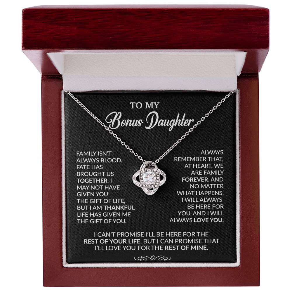 To My Bonus Daughter Necklace, Gift for Bonus Daughter, Step Daughter Birthday 30_9_Black