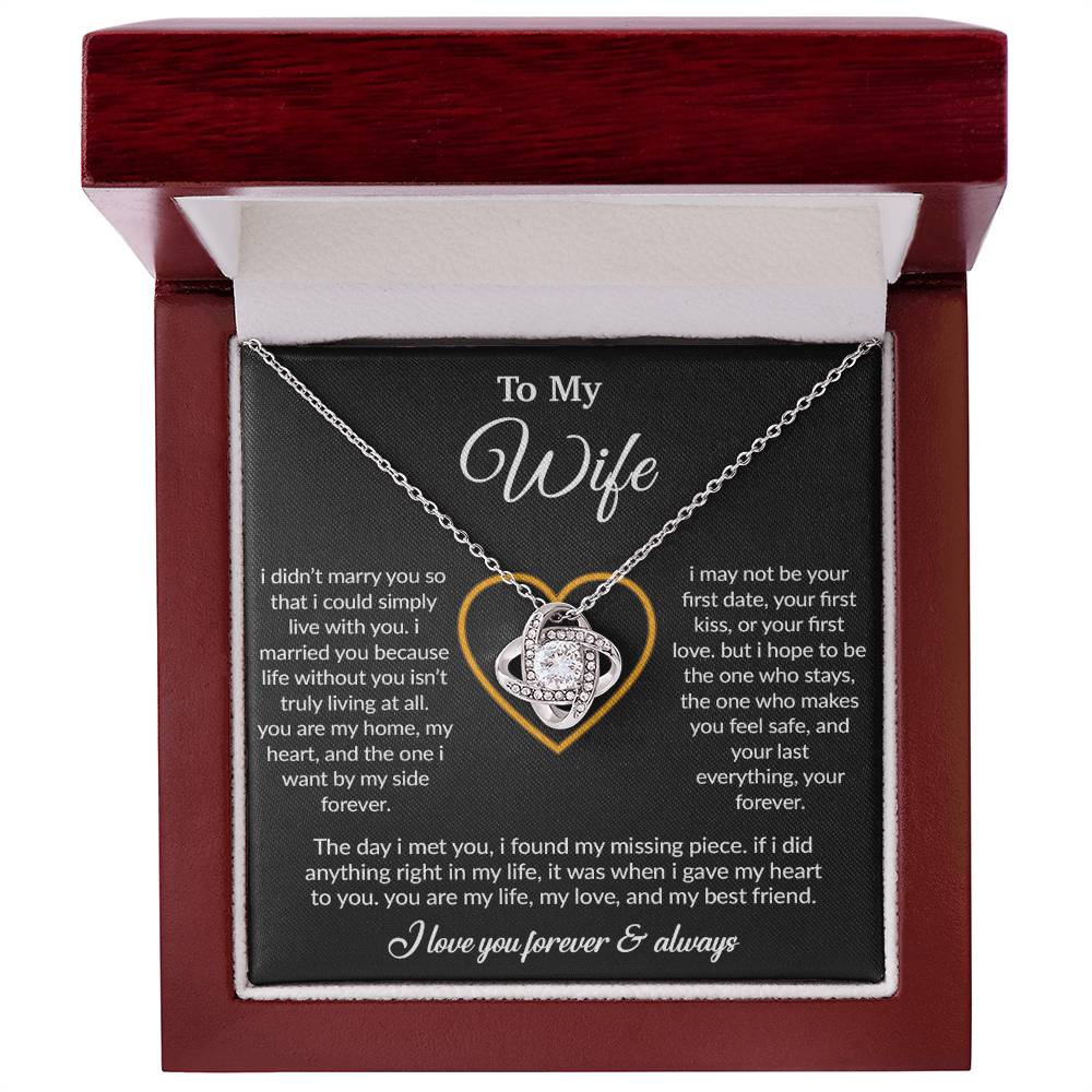 To My Wife Necklace, Gift For Wife, Anniversary Gift For Wife, Necklace For Wife 13_3_Black