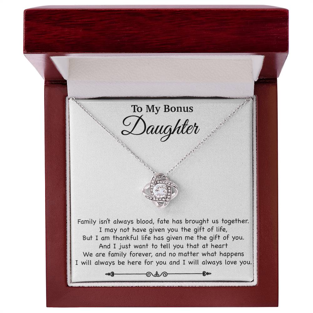 To My Bonus Daughter Necklace, Gift for Bonus Daughter, Step Daughter Birthday 2_11_White