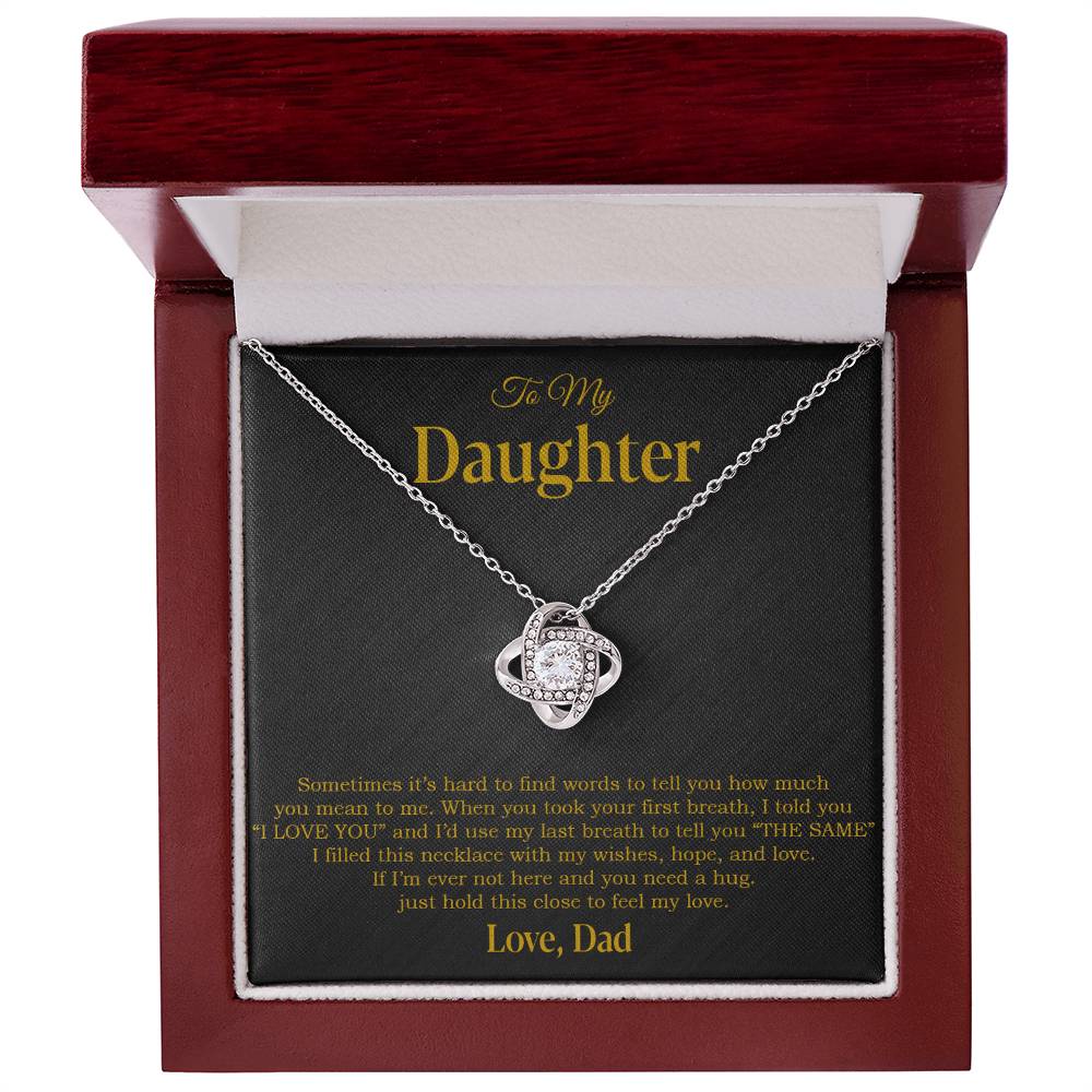 To My Daughter Necklace, Gift for Daughter from Dad, Father Daughter Necklace 14_4_Gold