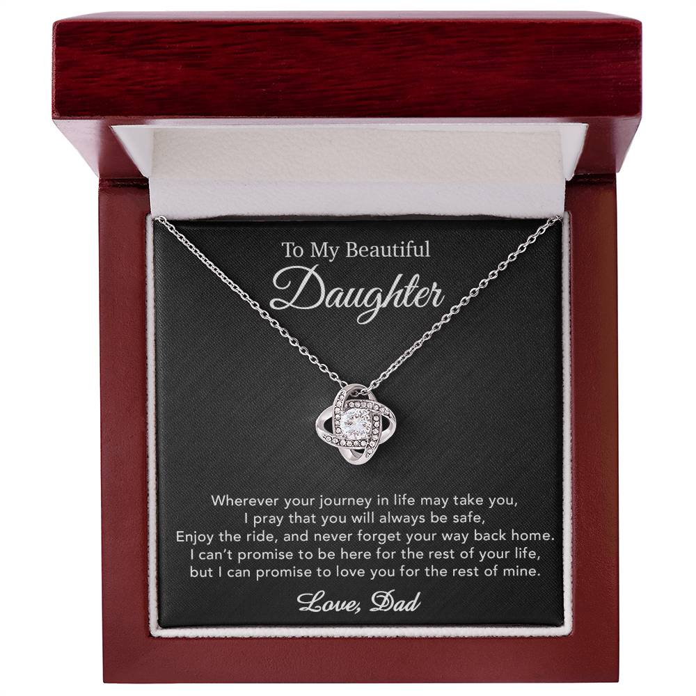 To My Daughter Necklace, Gift for Daughter from Dad, Father Daughter Necklace 21_5_Black