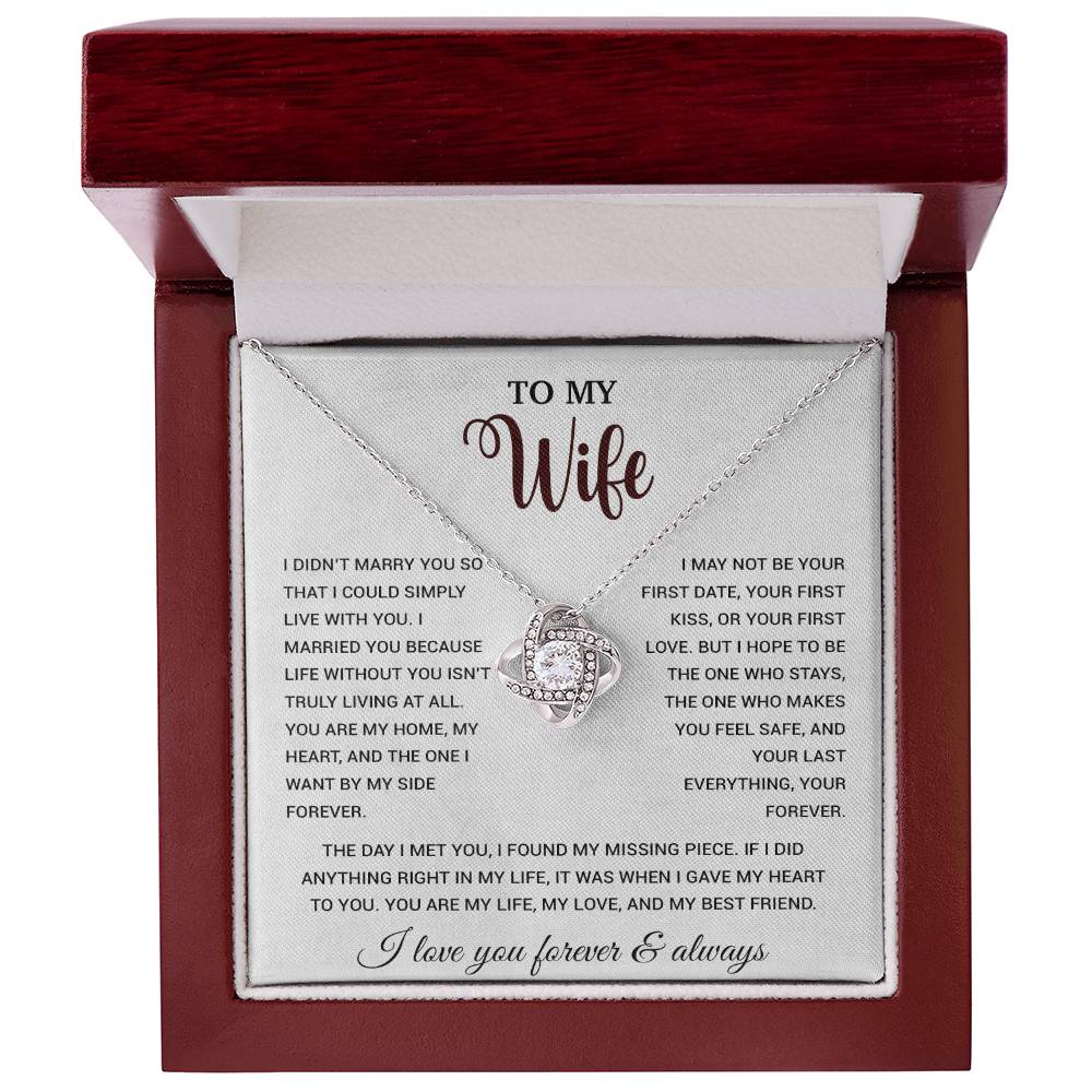To My Wife Necklace, Gift For Wife, Anniversary Gift For Wife, Necklace For Wife 21_9_White