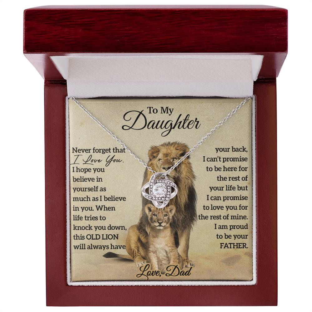 To My Daughter Lion Necklace, Daughter Birthday Gift, Lion Dad Gift