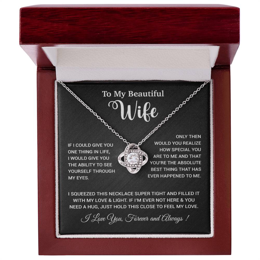 To My Wife Necklace, Wife Gift From Husband, Wife Husband Necklace, Christmas Gift 19_9_Black