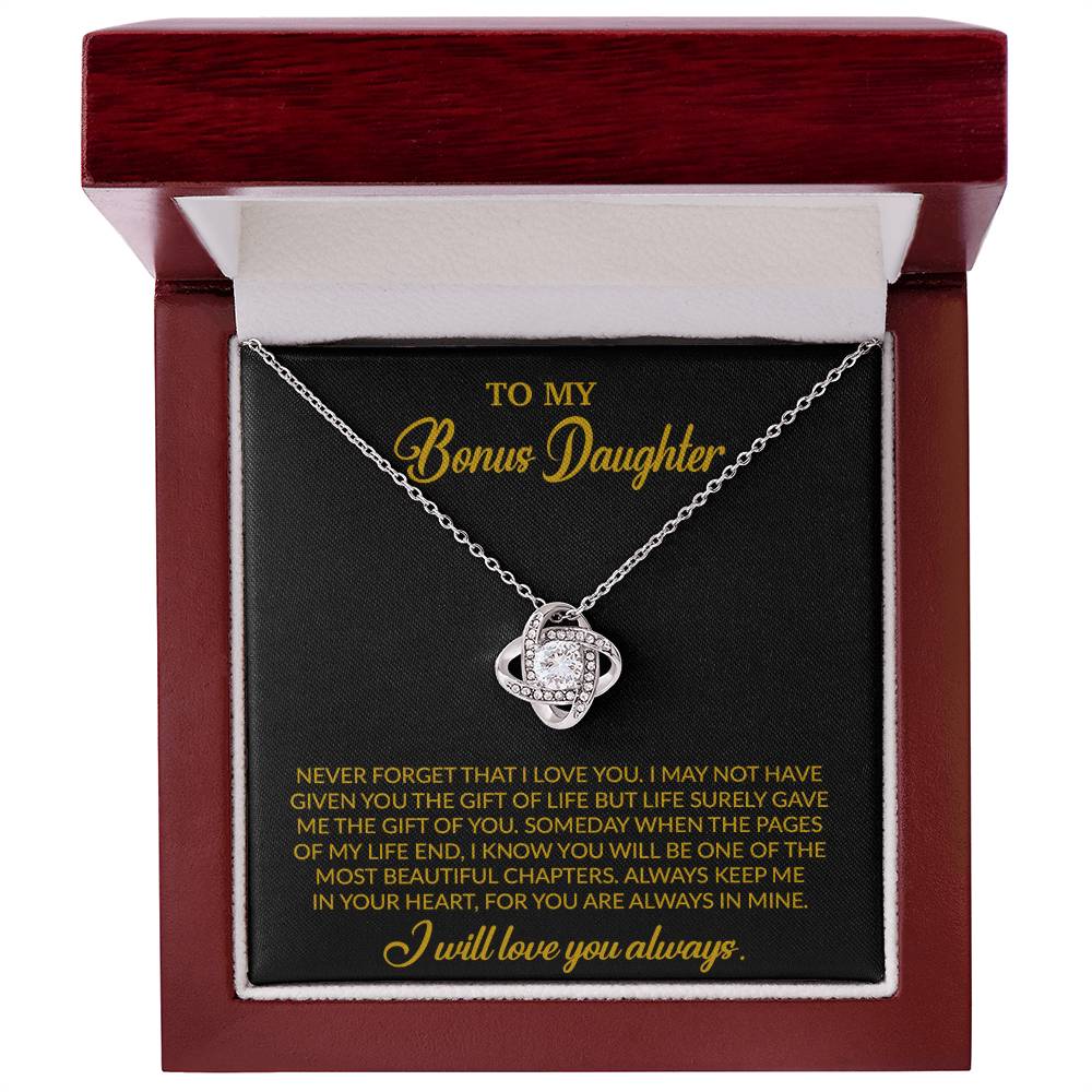 To My Bonus Daughter Necklace, Gift for Bonus Daughter, Step Daughter Birthday 4_10_Gold