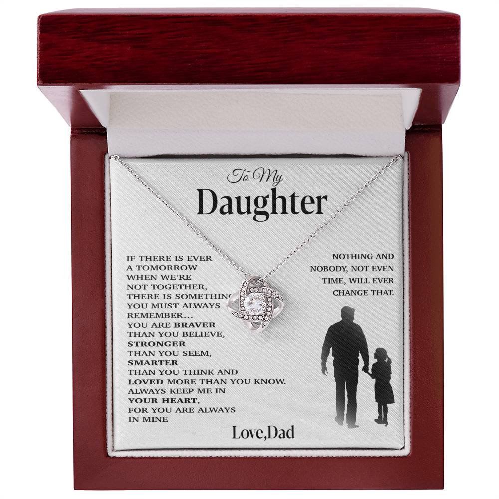 To My Daughter Necklace, Gift for Daughter from Dad, Father Daughter Necklace 29_11_White