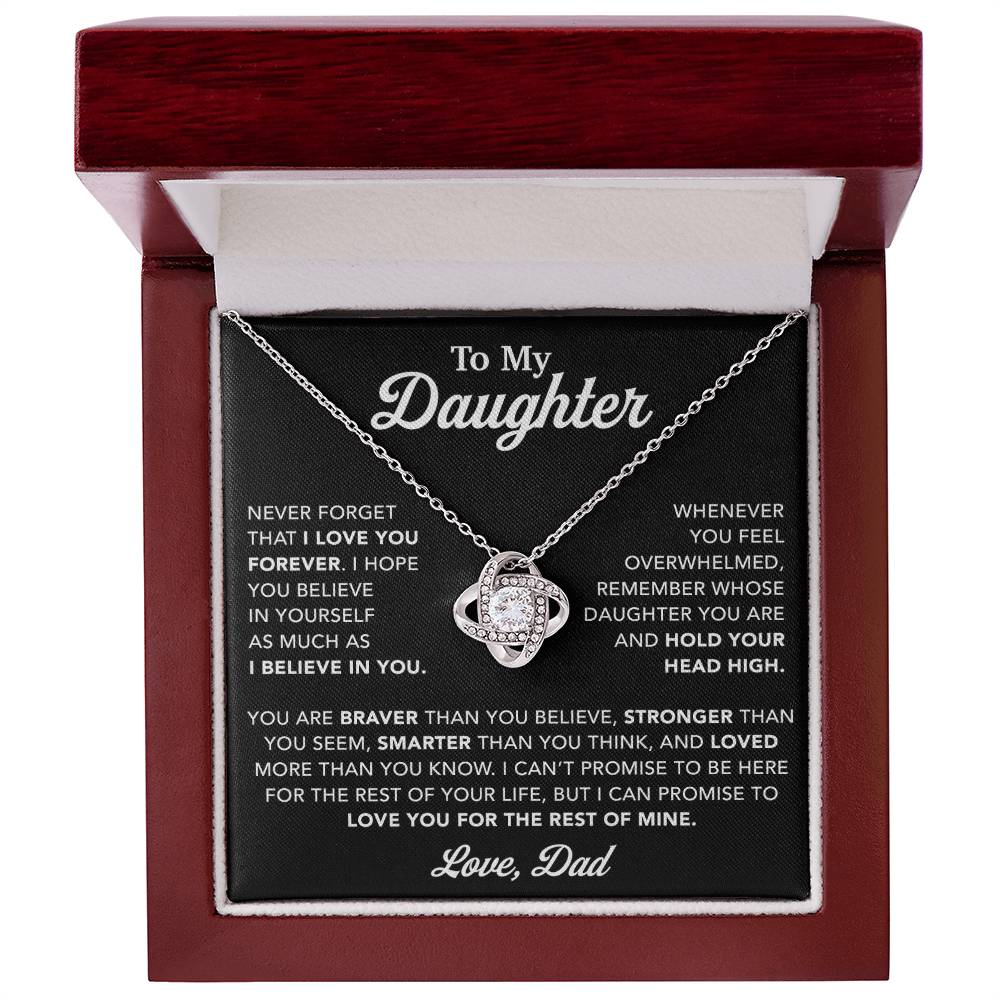 To My Daughter Necklace, Gift for Daughter from Dad, Father Daughter Necklace 26_10_Black
