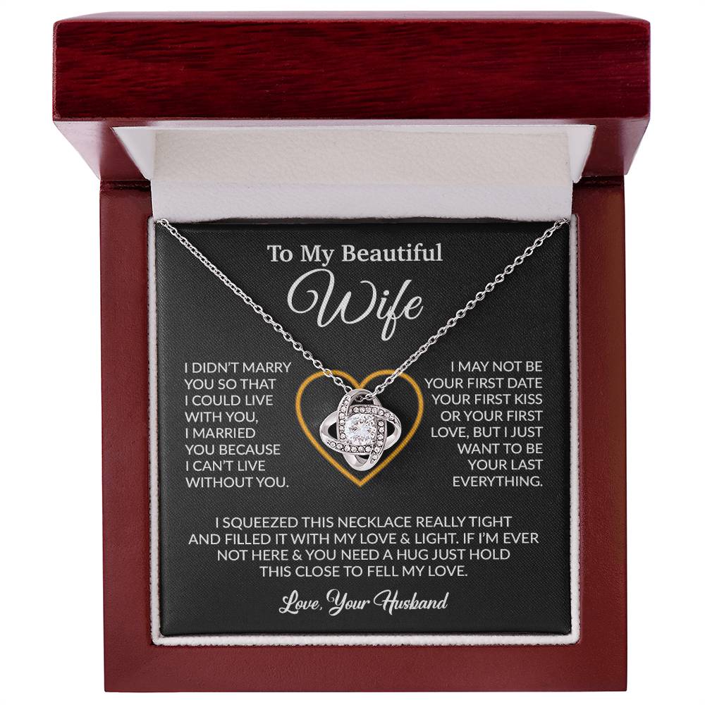 To My Wife Necklace, Wife Gift from Husband, Christmas Gift 7_12_Black