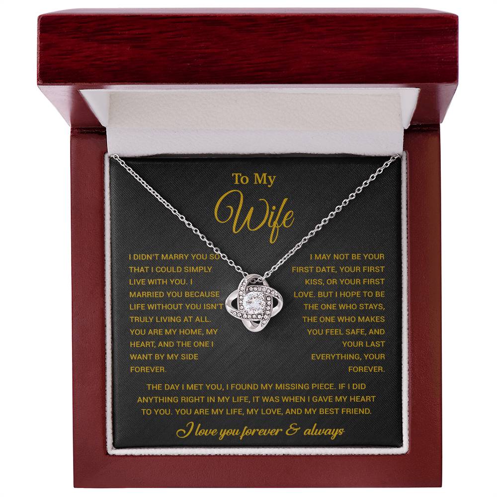 To My Wife Necklace, Gift For Wife, Anniversary Gift For Wife, Necklace For Wife 21_9_Gold