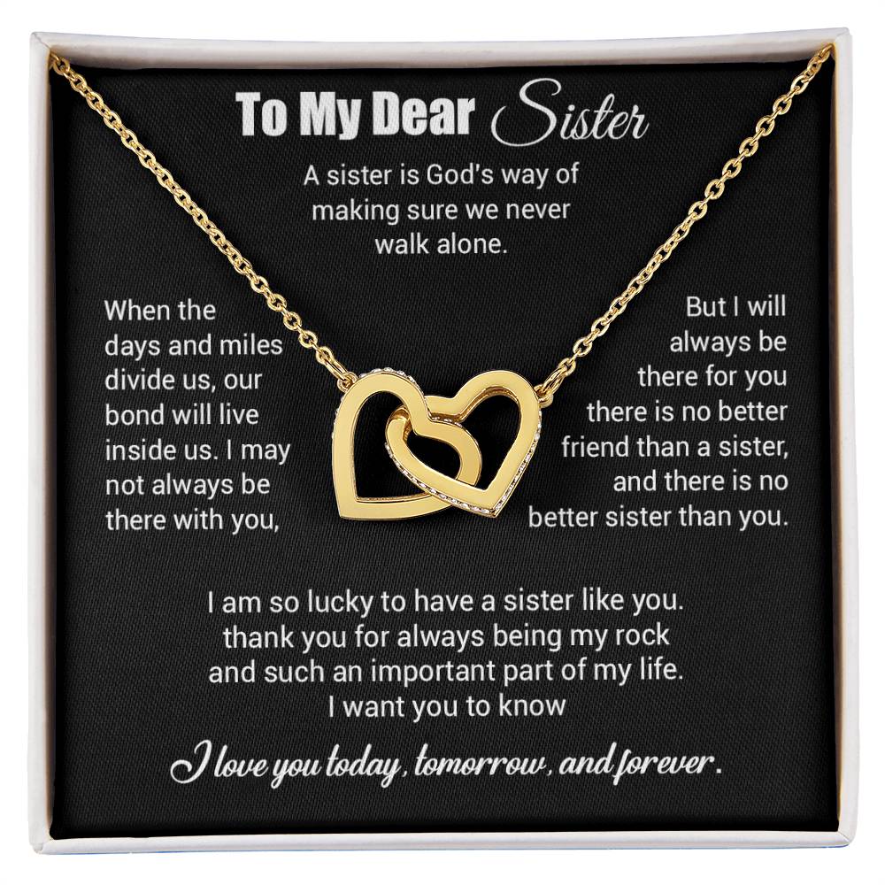To My Sister Necklace, Brother to Sister, Birthday gift For Sister from Brother 3_4_Black