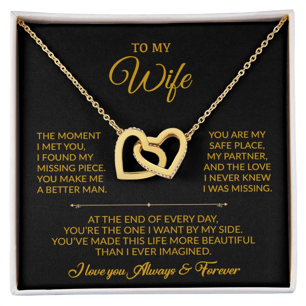 To My Wife Necklace, Gift For Wife, Anniversary Gift For Wife, Necklace For Wife 30_8_Gold
