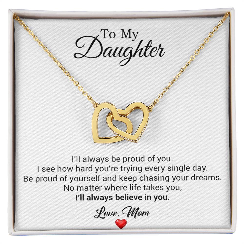To My Daughter Necklace, Gift For Daughter From Dad, Daughter Father Necklace 2_8_White