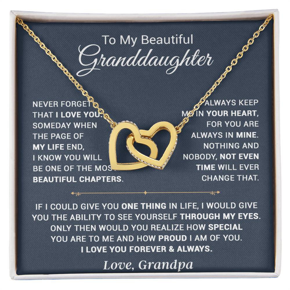 To My Granddaughter Necklace, Xmas Birthday Gift For Granddaughter From Grandpa
