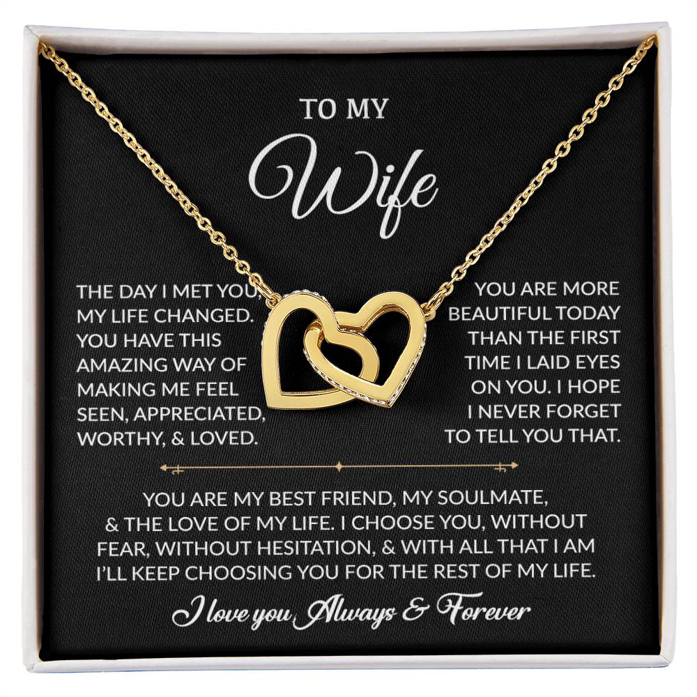 To My Wife Necklace, Gift For Wife, Anniversary Gift For Wife, Necklace For Wife 15_8_Black