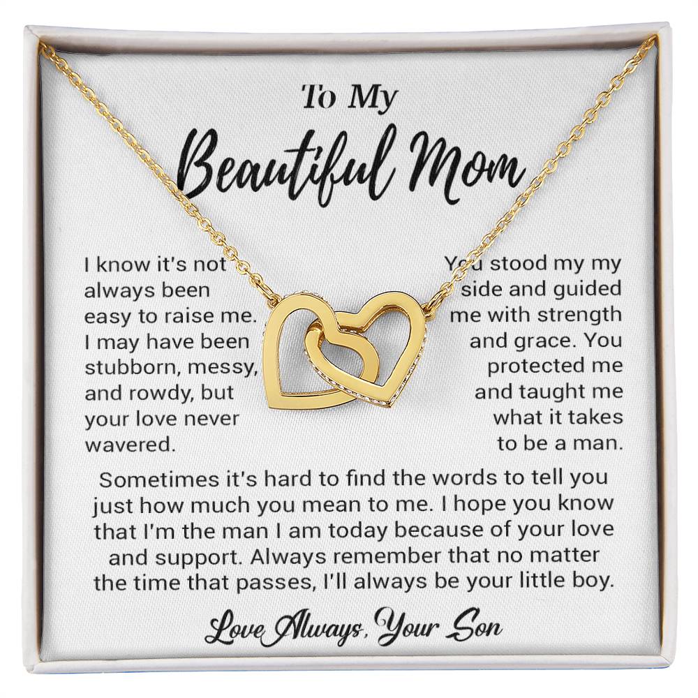 To My Beautiful Mom Necklace Mom Birthday Gift Mother's Day Gift Necklace For Mom From Son_ 8_5_White