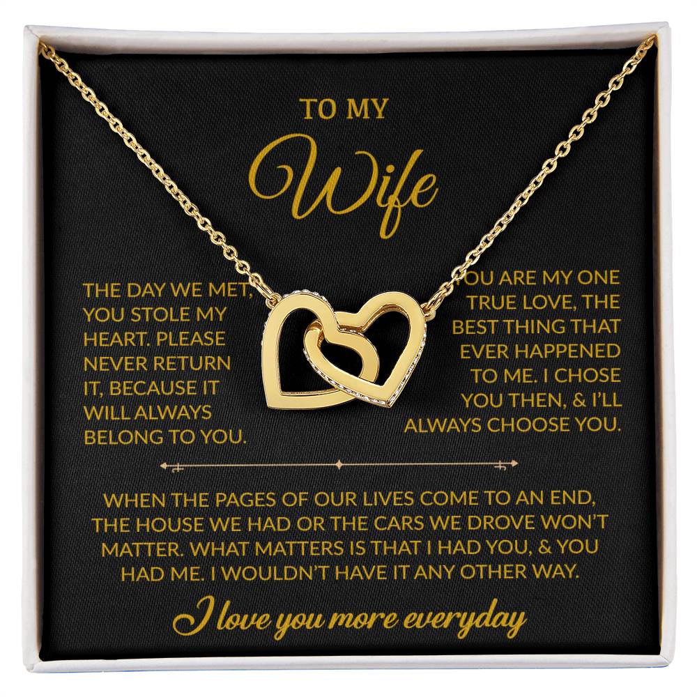 To My Wife Necklace, Gift For Wife, Anniversary Gift For Wife, Necklace For Wife 27_7_Gold