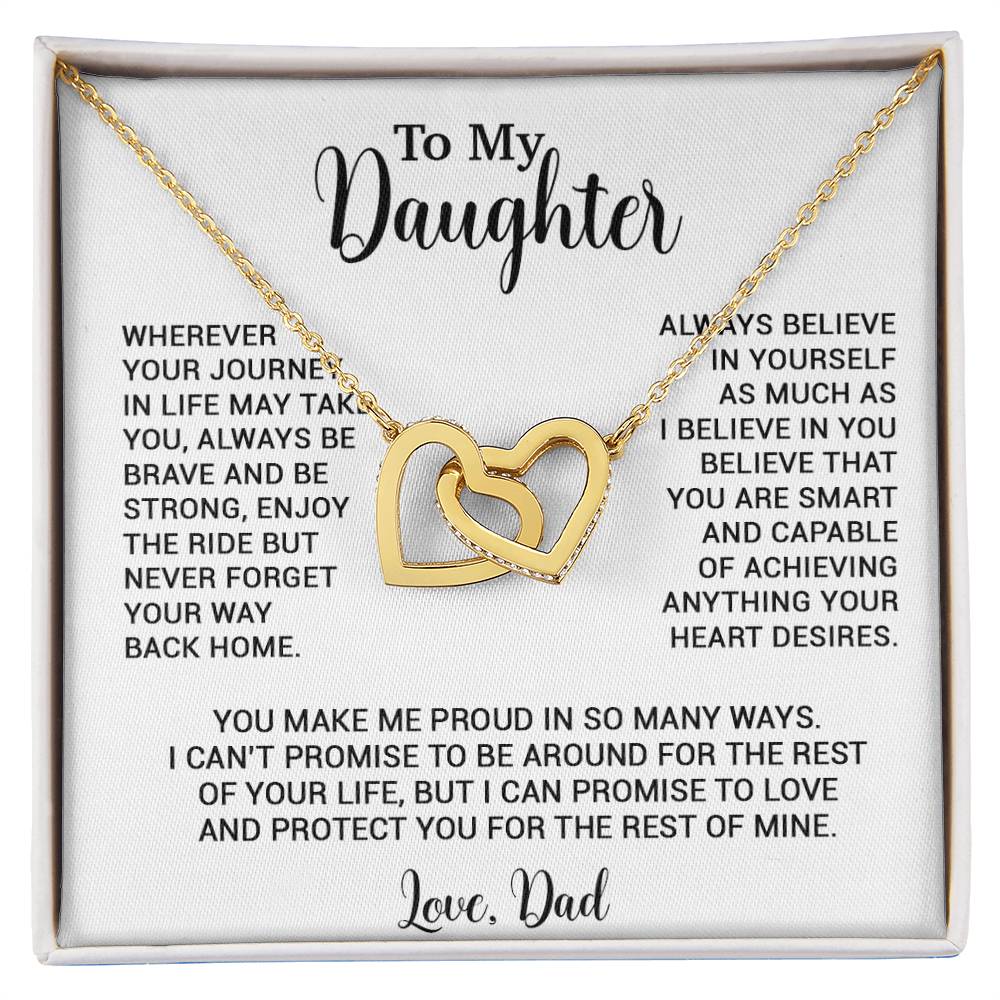 To My Daughter Necklace, Gift for Daughter from Dad, Father Daughter Necklace 3_6_White