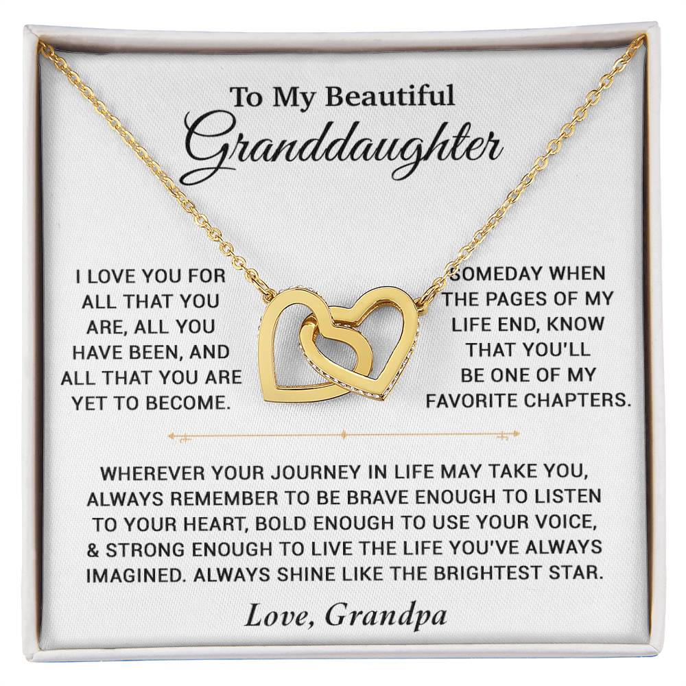 To My Granddaughter Necklace, Birthday Gift For Granddaughter, Birthday Gifts 12_6_White
