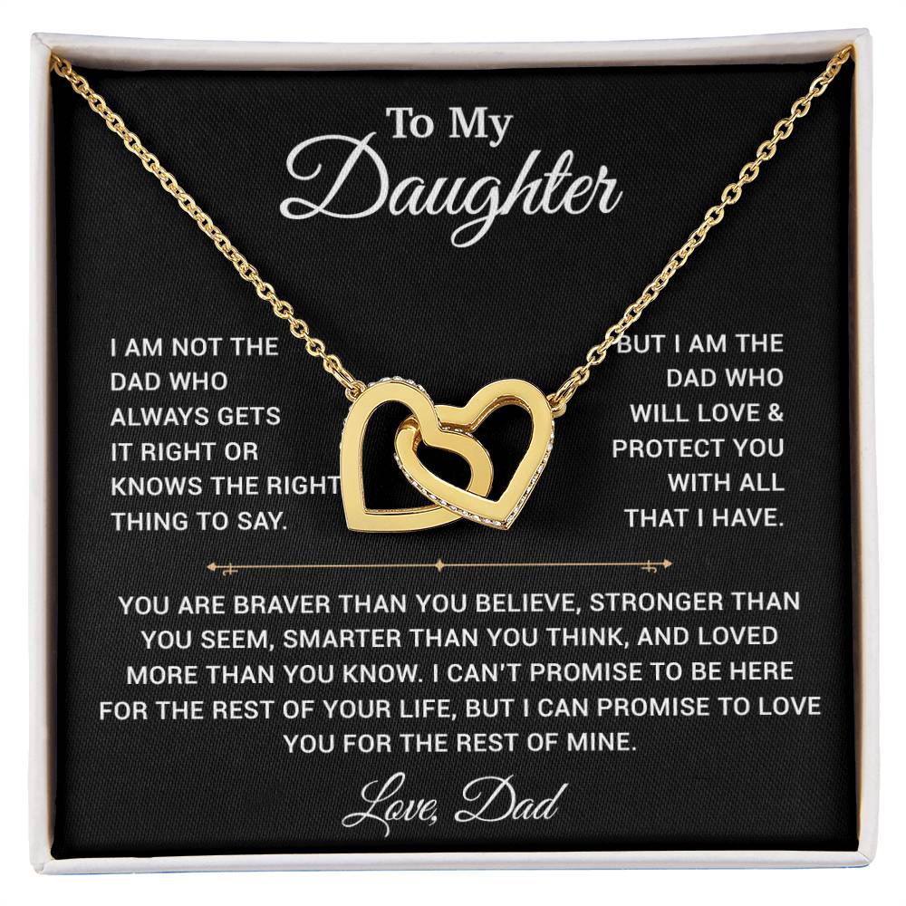 To My Daughter Necklace, Gift for Daughter from Dad, Father Daughter Necklace 3_4_Black