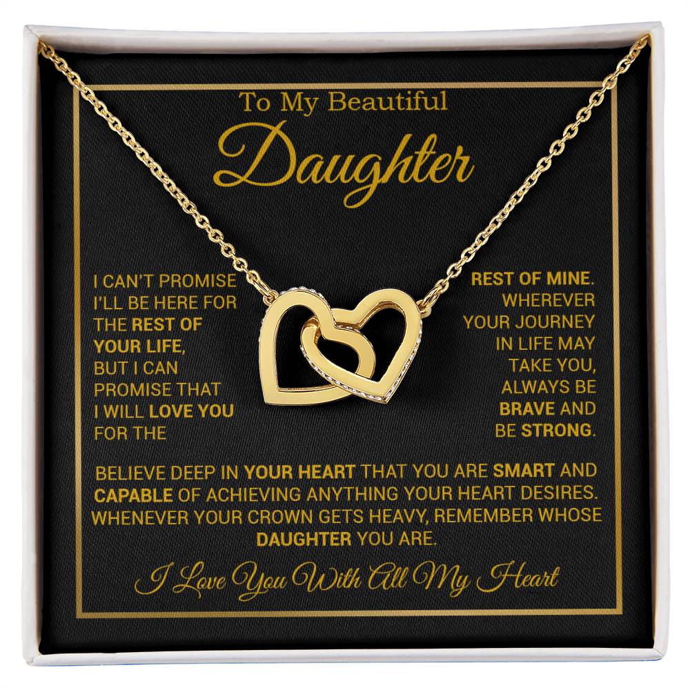 To My Daughter Necklace, Gift for Daughter from Dad And Mom Daughter_Gold