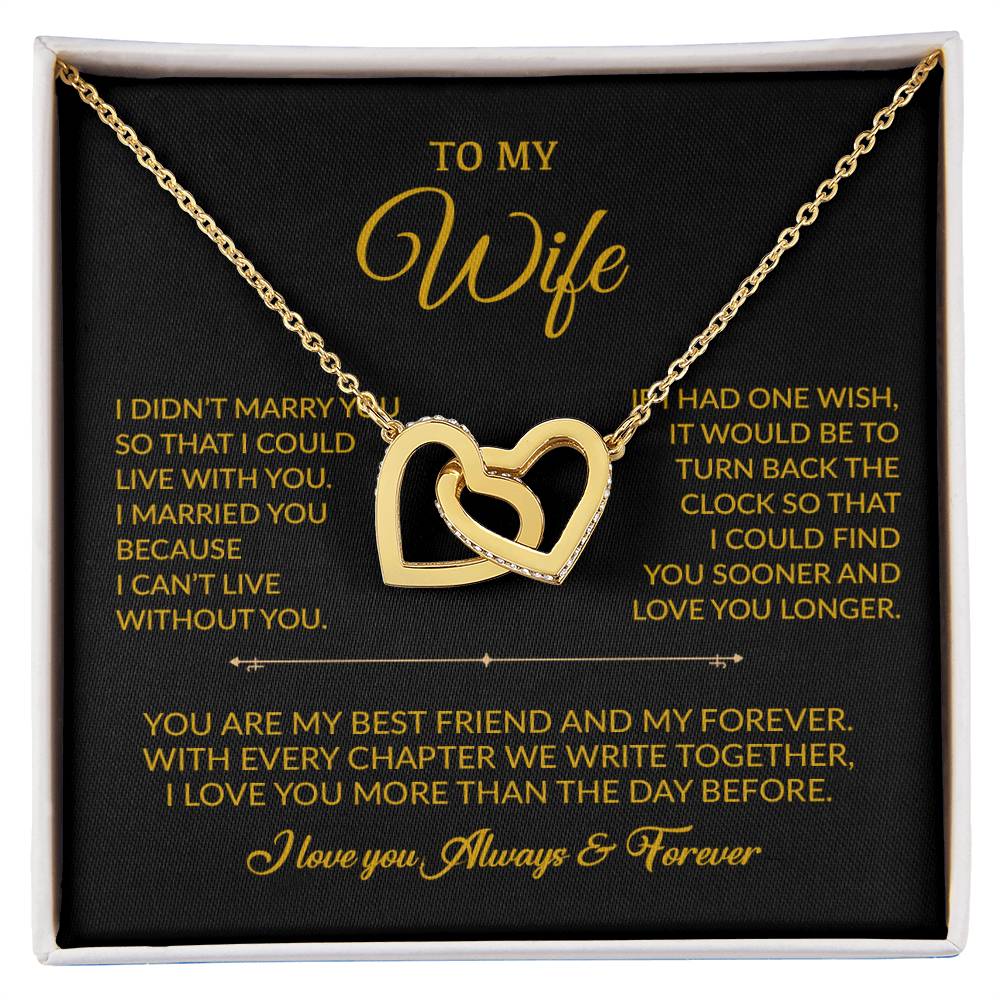 To My Wife Necklace, Gift For Wife, Anniversary Gift For Wife, Necklace For Wife 4_8_Gold