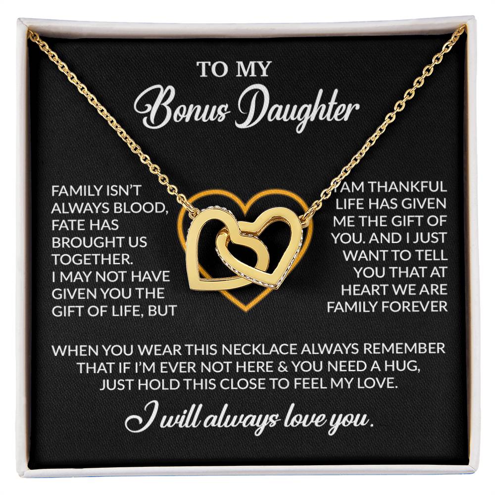 To My Bonus Daughter Necklace, Gift for Bonus Daughter, Step Daughter Birthday 24_12_Black