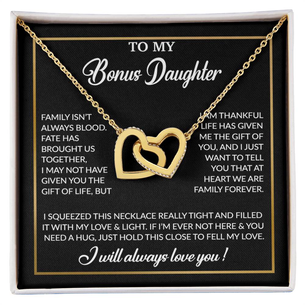 To My Bonus Daughter Necklace, Gift for Bonus Daughter, Step Daughter Birthday 3_12_Black