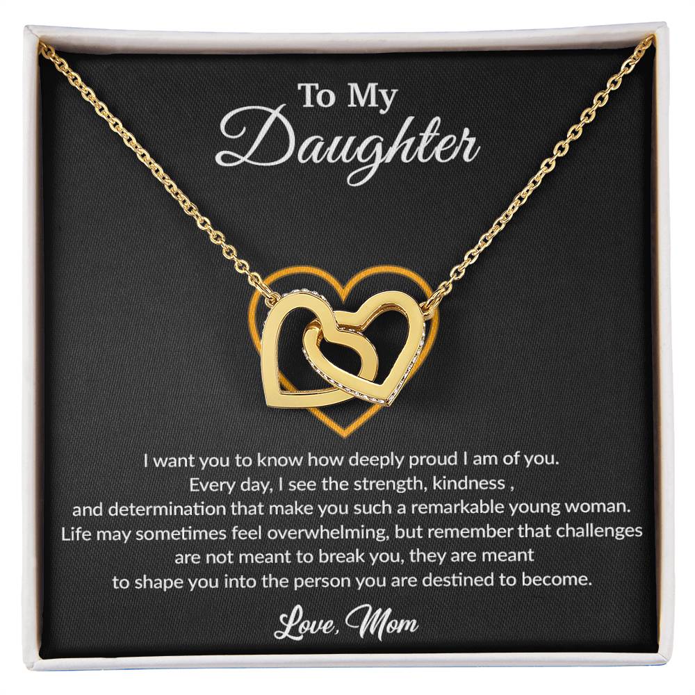 To My Daughter Necklace, Gift for Daughter from Dad, Father Daughter Necklace 10_8_Black