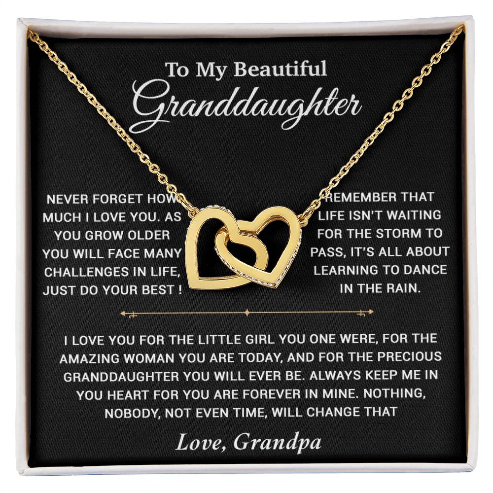 To My Granddaughter Necklace, Birthday Gift For Granddaughter, Birthday Gifts 22_7_Black