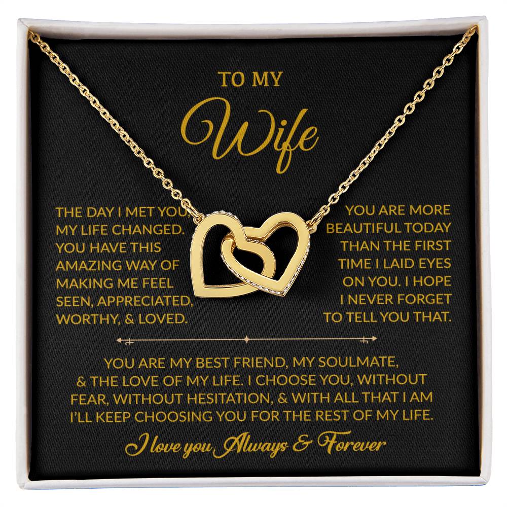 To My Wife Necklace, Gift For Wife, Anniversary Gift For Wife, Necklace For Wife 15_8_Gold