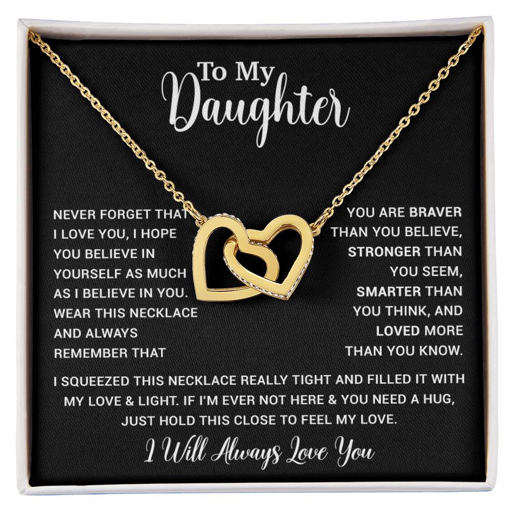 To My Daughter Necklace Gift for Daughter from Dad,Daughter Father Necklace 16_4_Black
