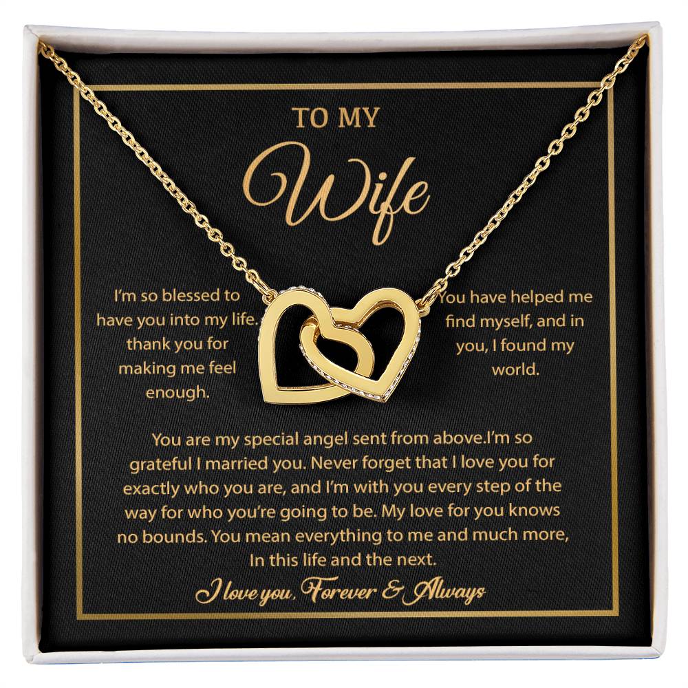 To My Wife Necklace, Gift For Wife, Anniversary Gift For Wife, Necklace For Wife 21_7_Gold