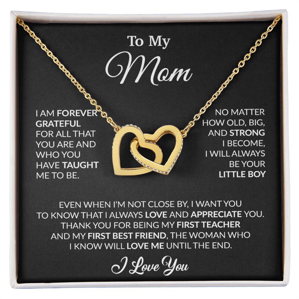 To My Mom Necklace, Gift For Mom From Daughter, Mother's Day Gifts 3_4_Black