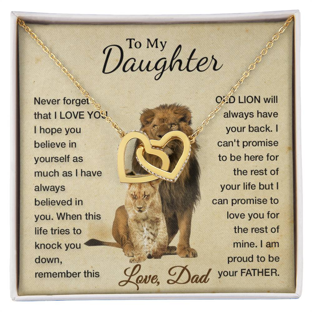 To My Daughter Necklace, Xmas Gift For Daughter From Dad, Daughter Father Lion