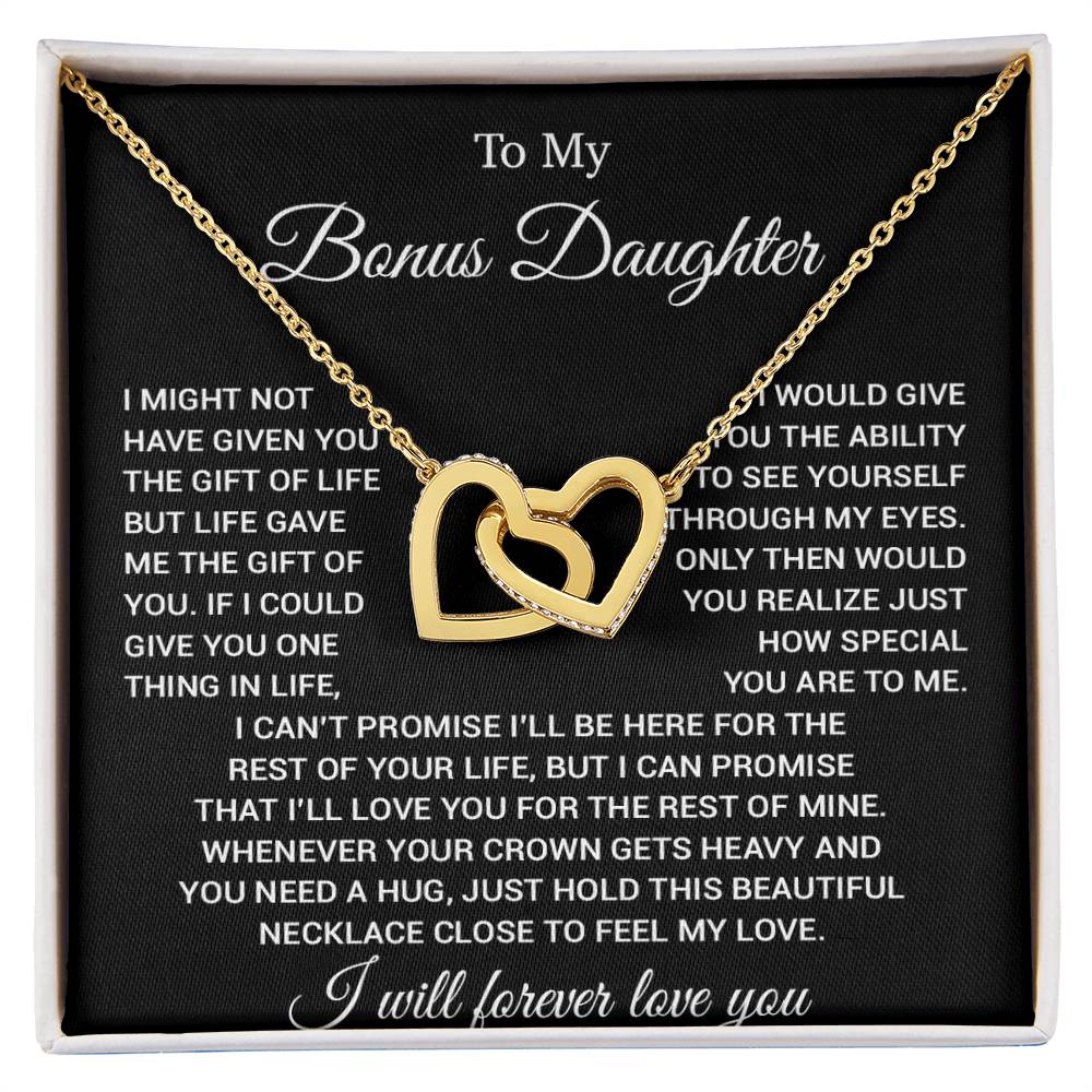 To My Bonus Daughter Necklace, Gift for Bonus Daughter, Step Daughter Birthday 23_11_Black
