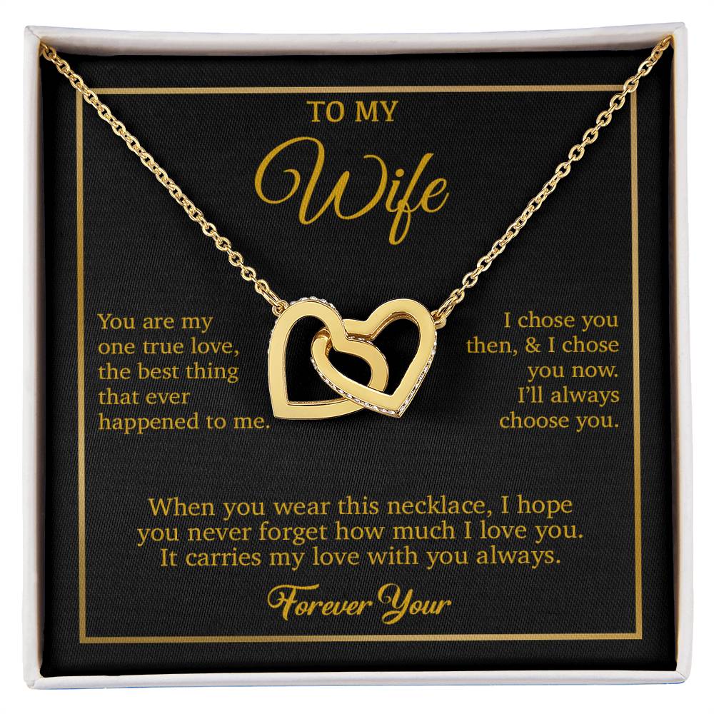 To My Wife Necklace, Gift For Wife, Anniversary Gift For Wife, Necklace For Wife 14_8_Gold