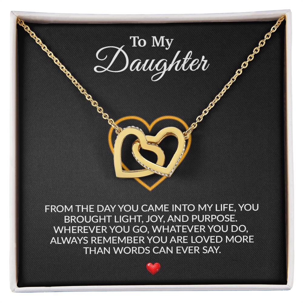 To My Daughter Necklace, Gift for Daughter from Dad, Father Daughter Necklace 15_8_Black