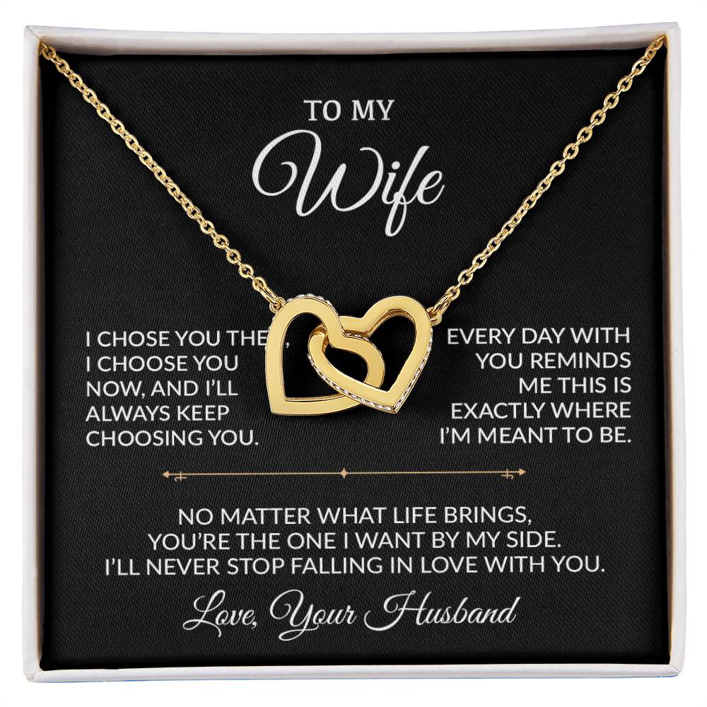 To My Wife Necklace, Gift For Wife, Anniversary Gift For Wife, Necklace For Wife 28_8_Black