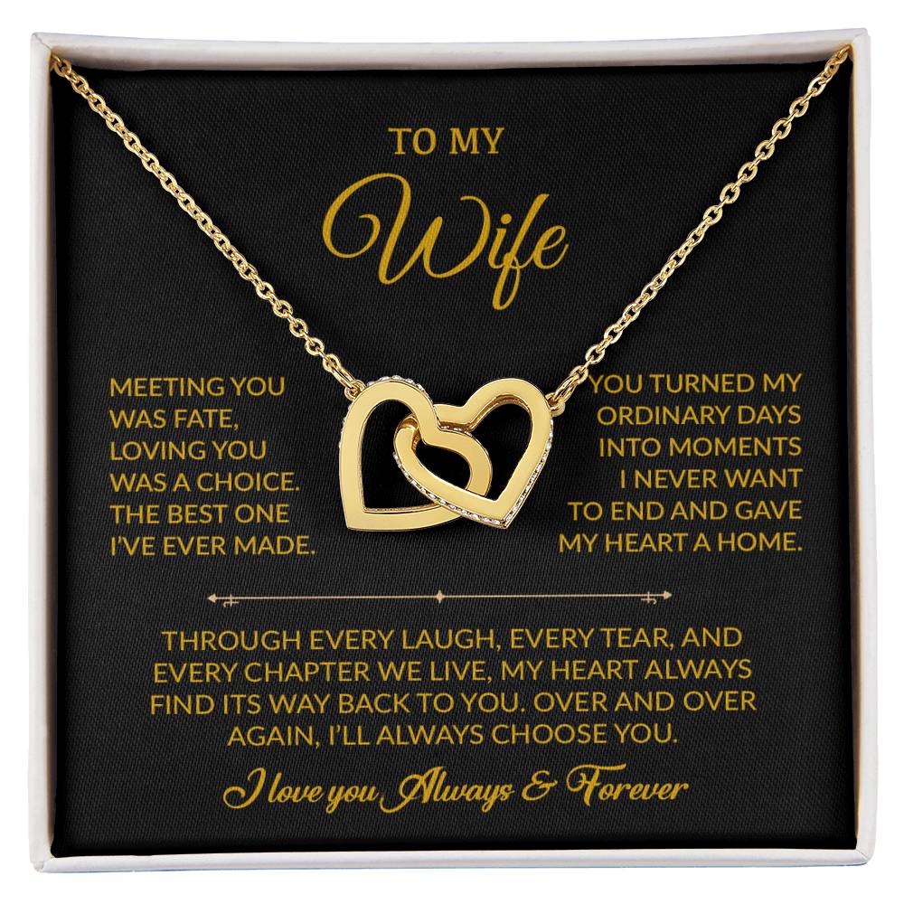 To My Wife Necklace, Gift For Wife, Anniversary Gift For Wife, Necklace For Wife 1_8_Gold