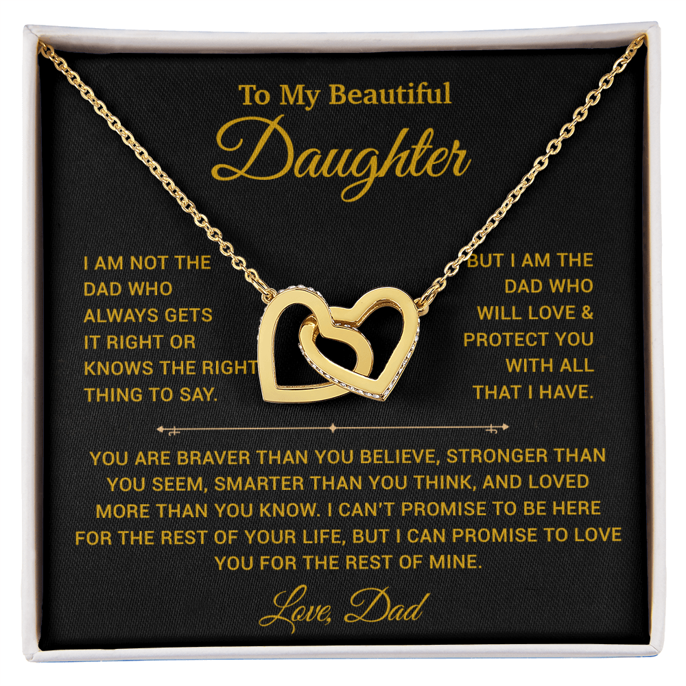 To My Daughter Necklace, Gift for Daughter from Dad, Father Daughter Necklace 19_11_Gold