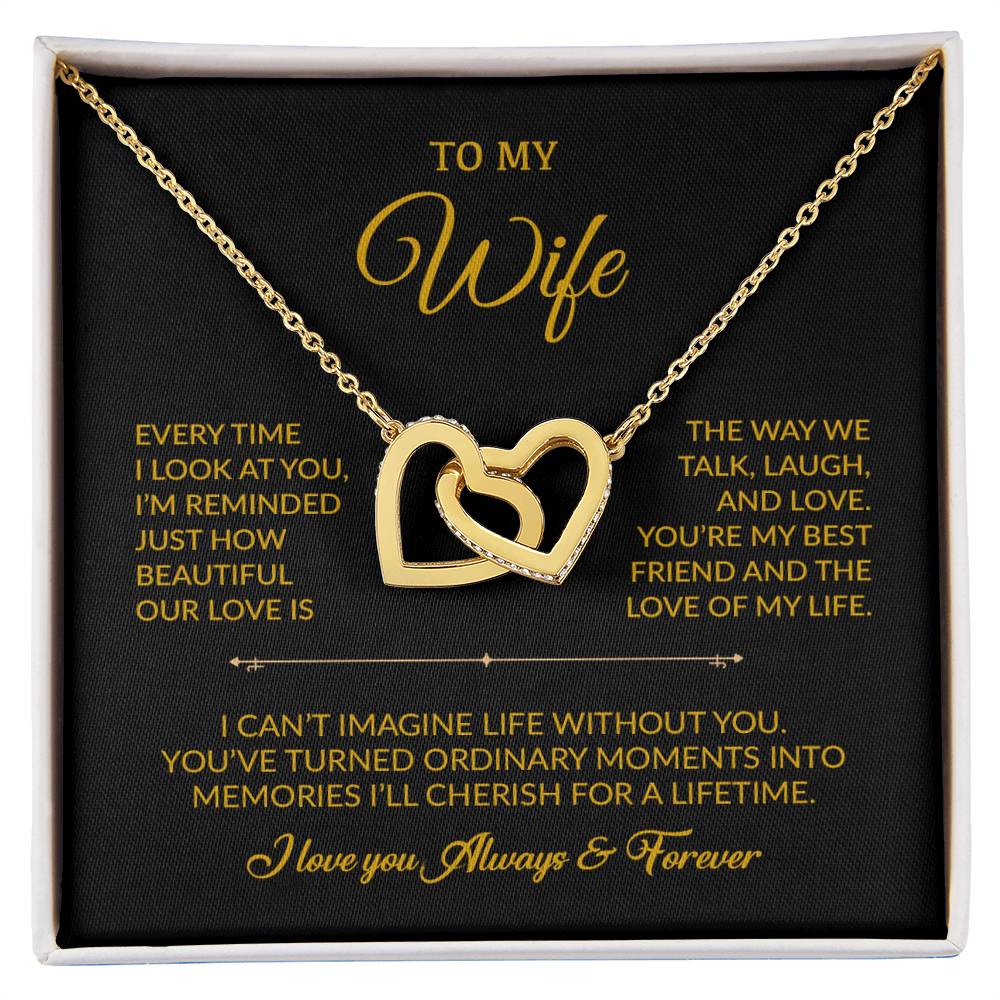 To My Wife Necklace, Gift For Wife, Anniversary Gift For Wife, Necklace For Wife 13_8_Gold