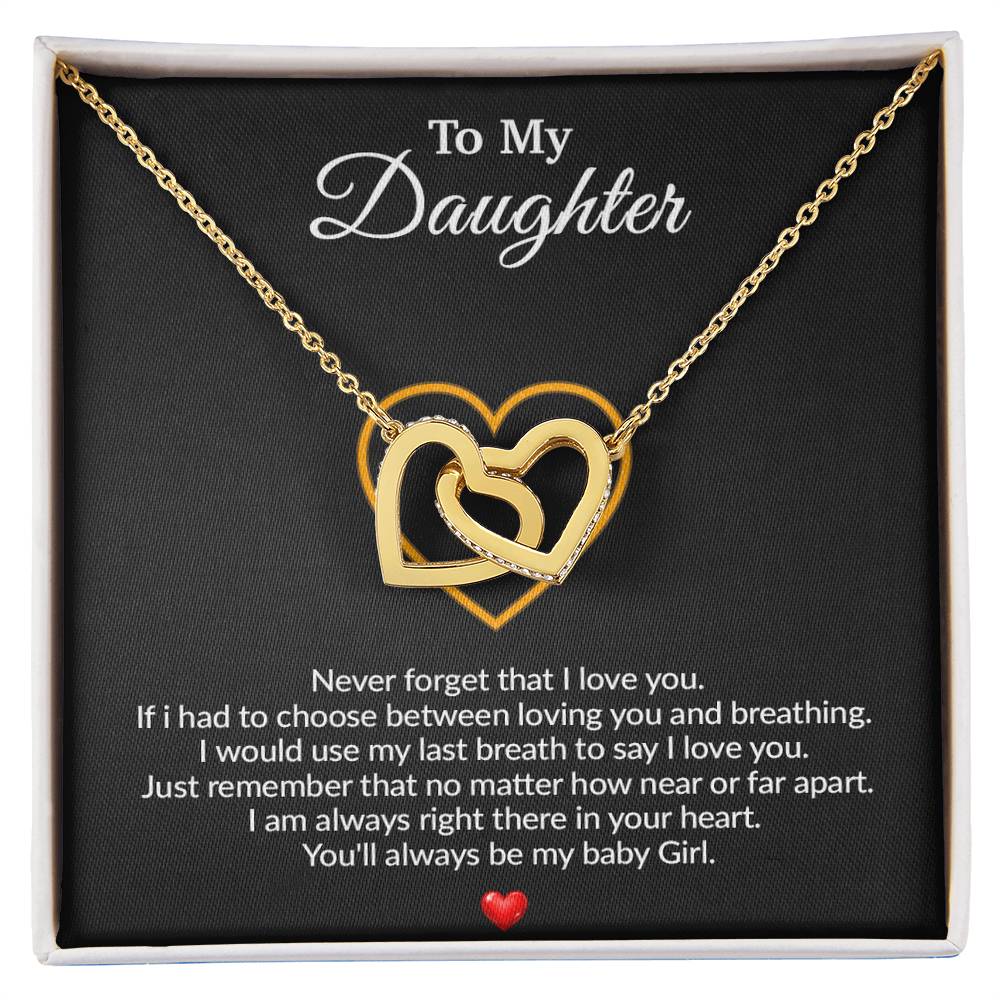 To My Daughter Necklace, Gift for Daughter from Dad, Father Daughter Necklace 11_8_Black