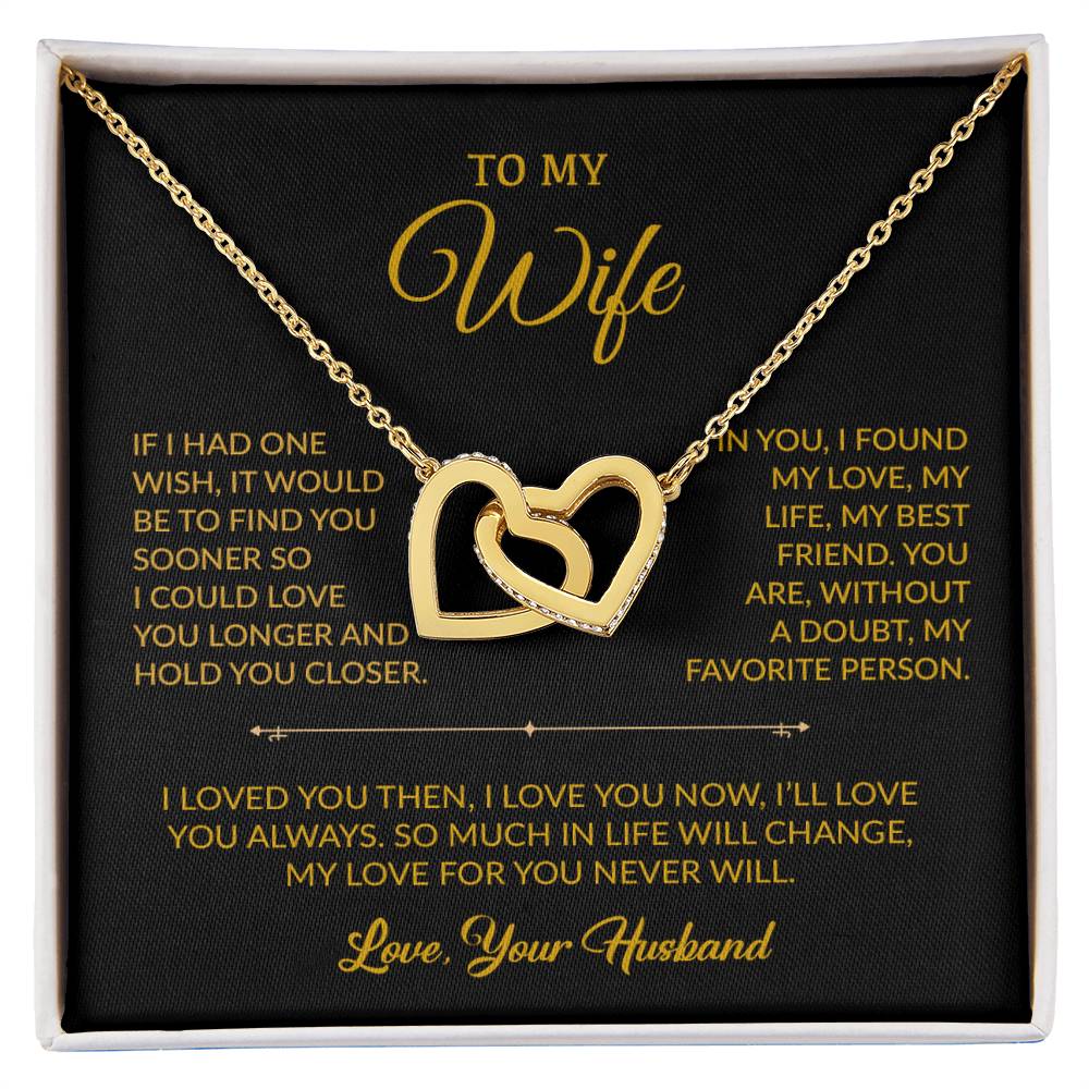 To My Wife Necklace, Gift For Wife, Anniversary Gift For Wife, Necklace For Wife 12_9_Gold