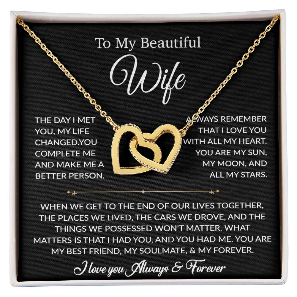 To My Wife Necklace, Gift For Wife, Anniversary Gift For Wife, Necklace For Wife 22_6_Black